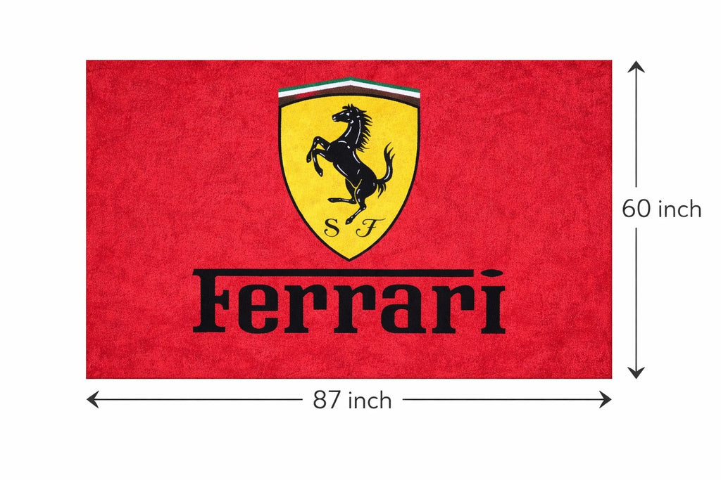 Ferrari Garage Floor Mat 5x7 FT (60x87 Inches) Showroom Rug