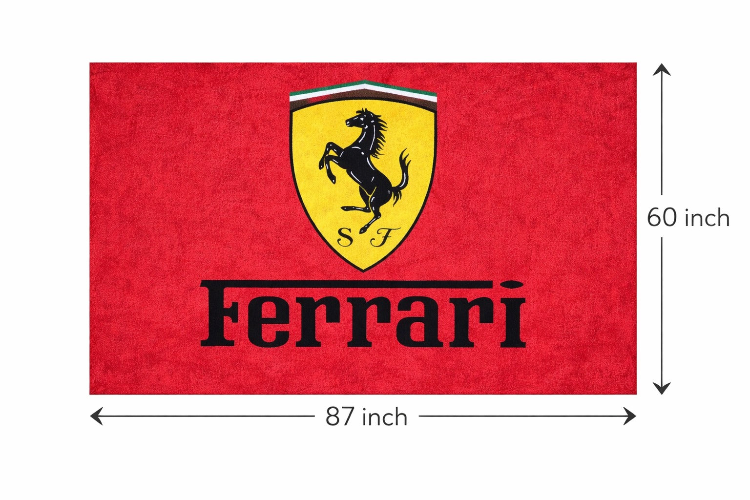 Ferrari Garage Floor Mat 5x7 FT (60x87 Inches) Showroom Rug