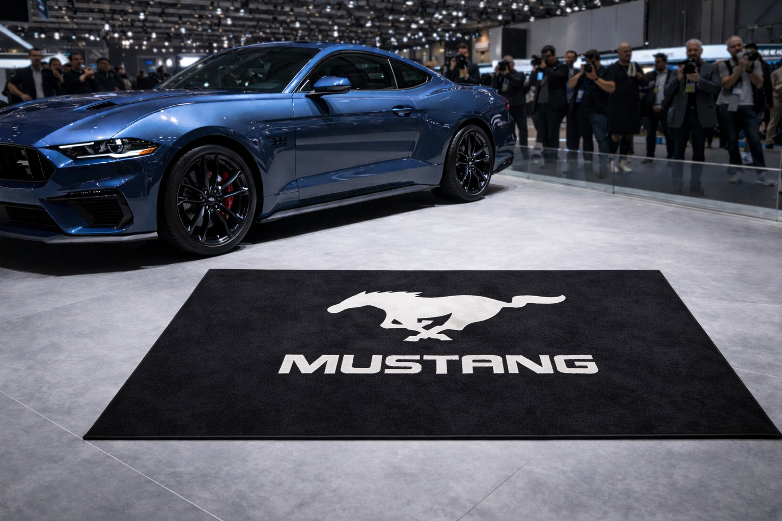 Mustang Garage Floor Mat 5x7 FT (60x87 Inches) Showroom Rug
