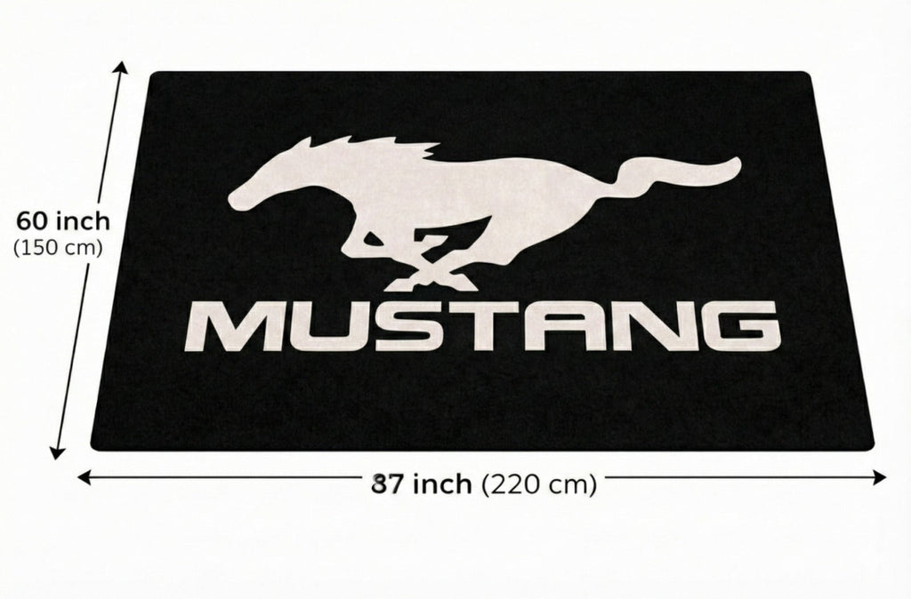 Mustang Garage Floor Mat 5x7 FT (60x87 Inches) Showroom Rug