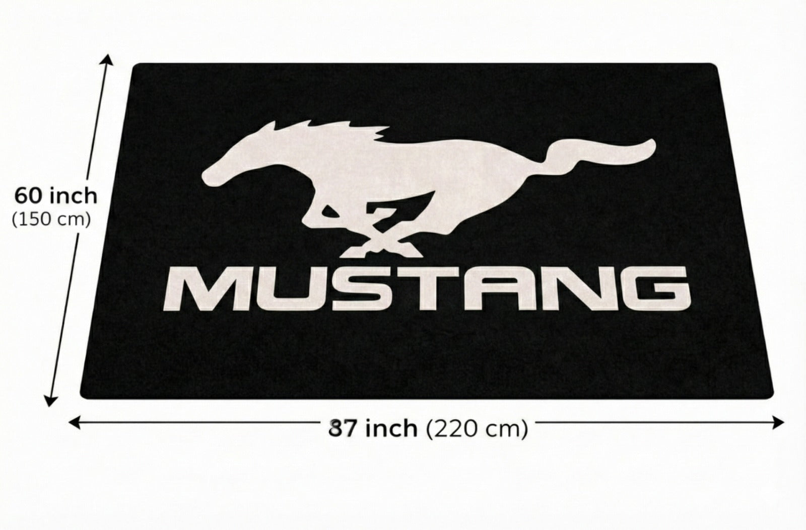 Mustang Garage Floor Mat 5x7 FT (60x87 Inches) Showroom Rug
