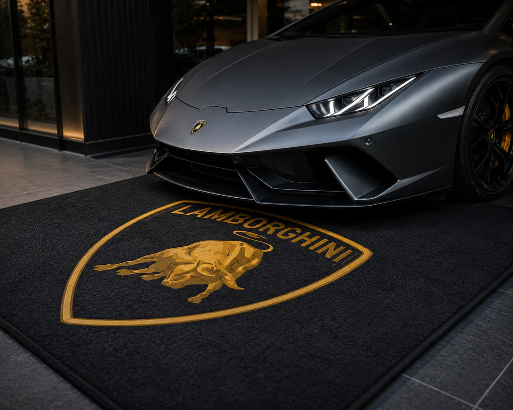 Lamborghini Garage Floor Mat 5x7 FT (60x87 Inches) Showroom Rug