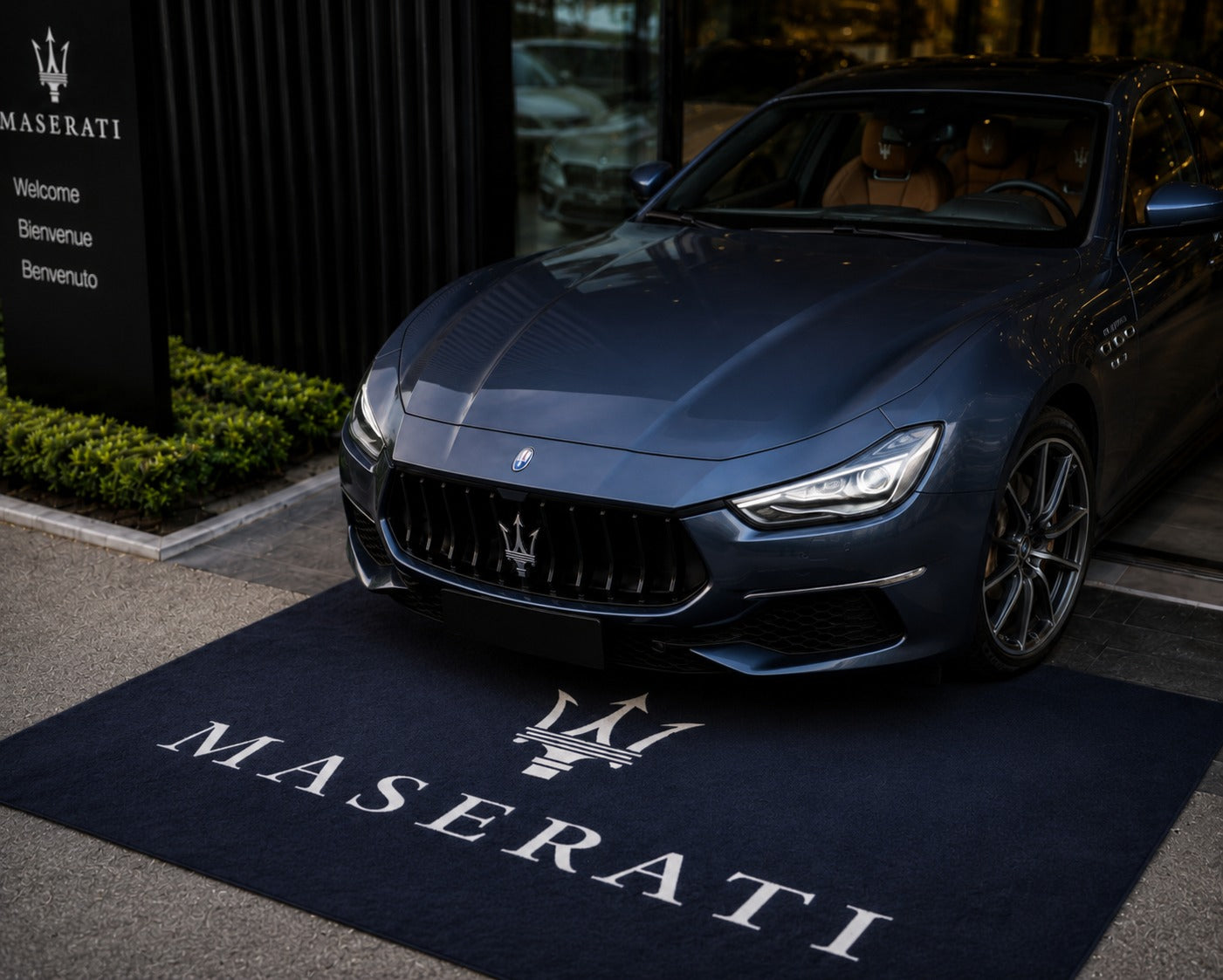 Maserati Garage Floor Mat 5x7 FT (60x87 Inches) Showroom Rug