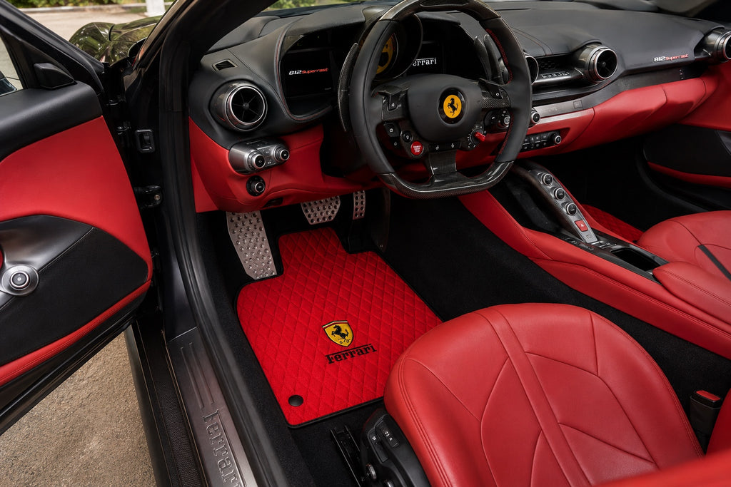 Ferrari Premium Leather Floor Mat Diamond Quilted Design