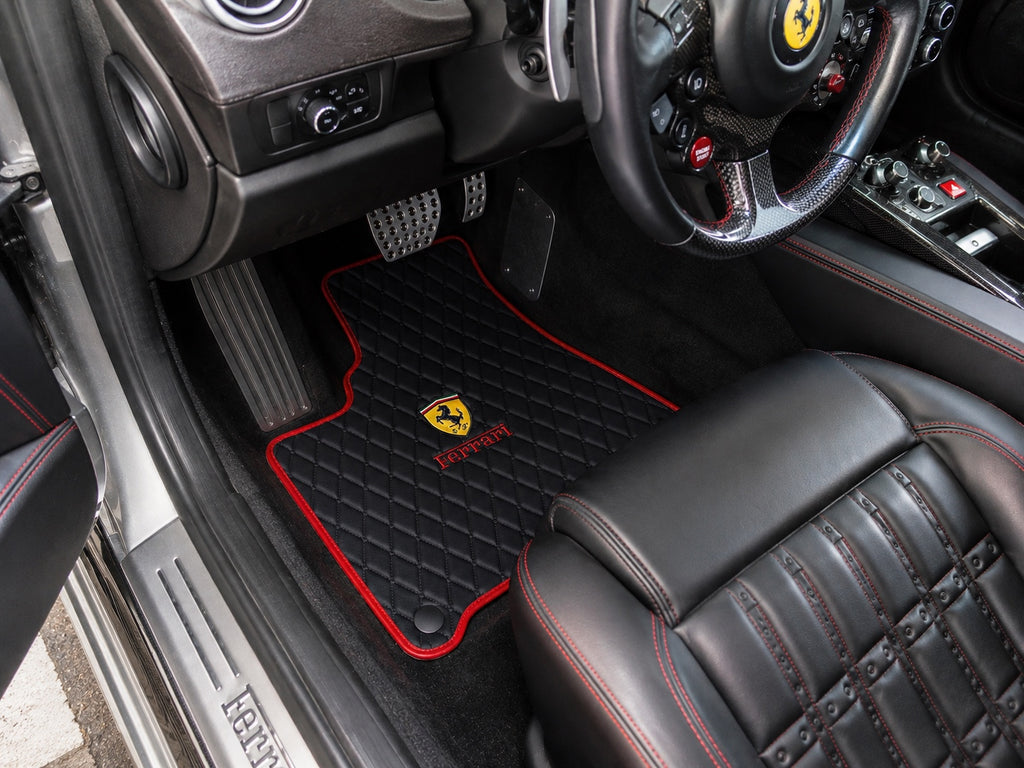 Ferrari Premium Leather Floor Mat Diamond Quilted Design