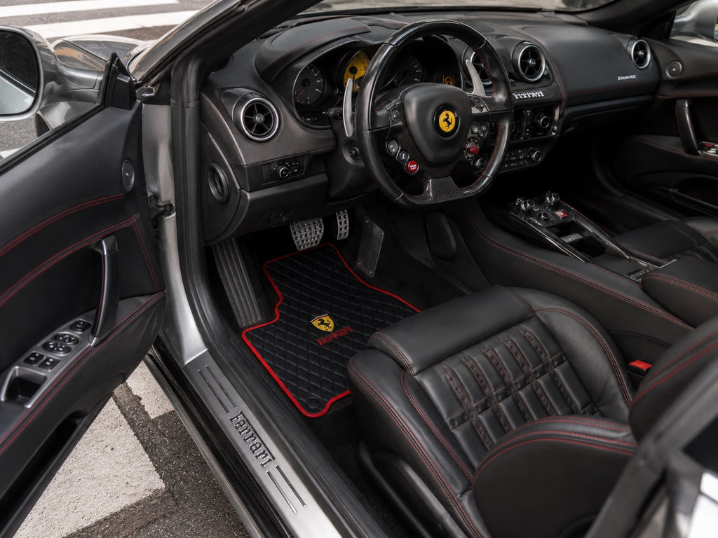 Ferrari Premium Leather Floor Mat Diamond Quilted Design