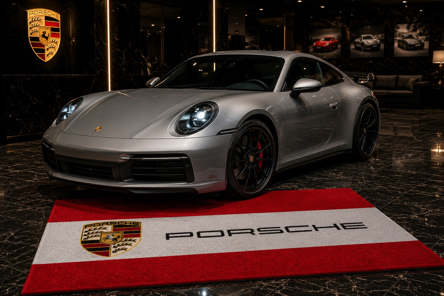 Porsche Garage Floor Mat – Premium Parking Mat 60x87 Inches