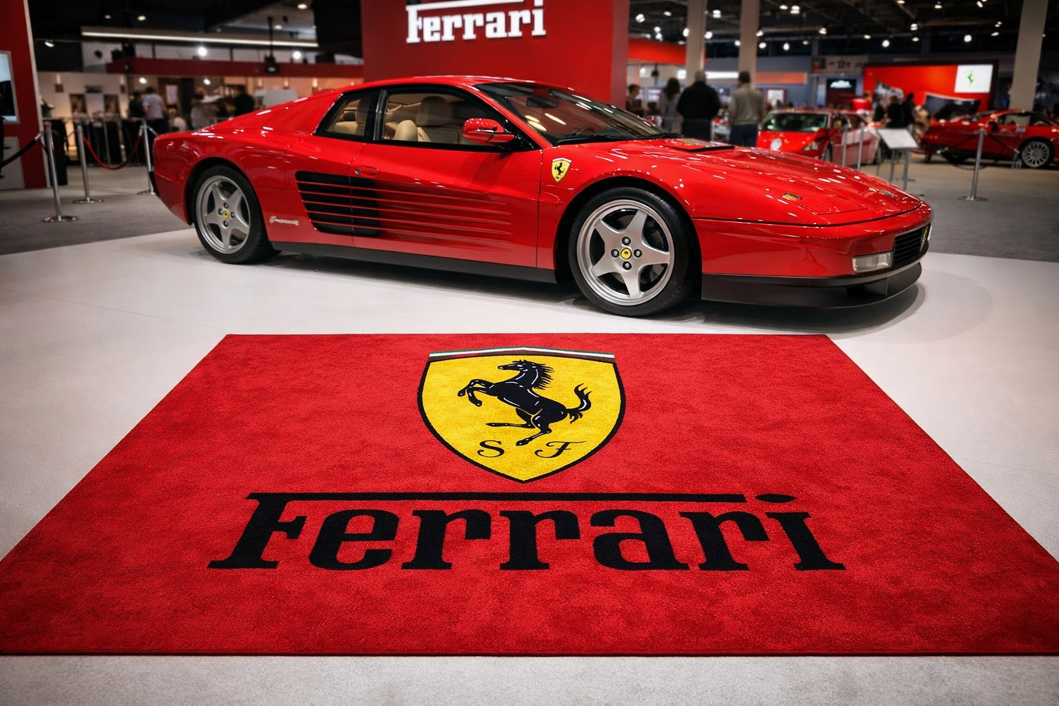 Ferrari Garage Floor Mat 5x7 FT (60x87 Inches) Showroom Rug