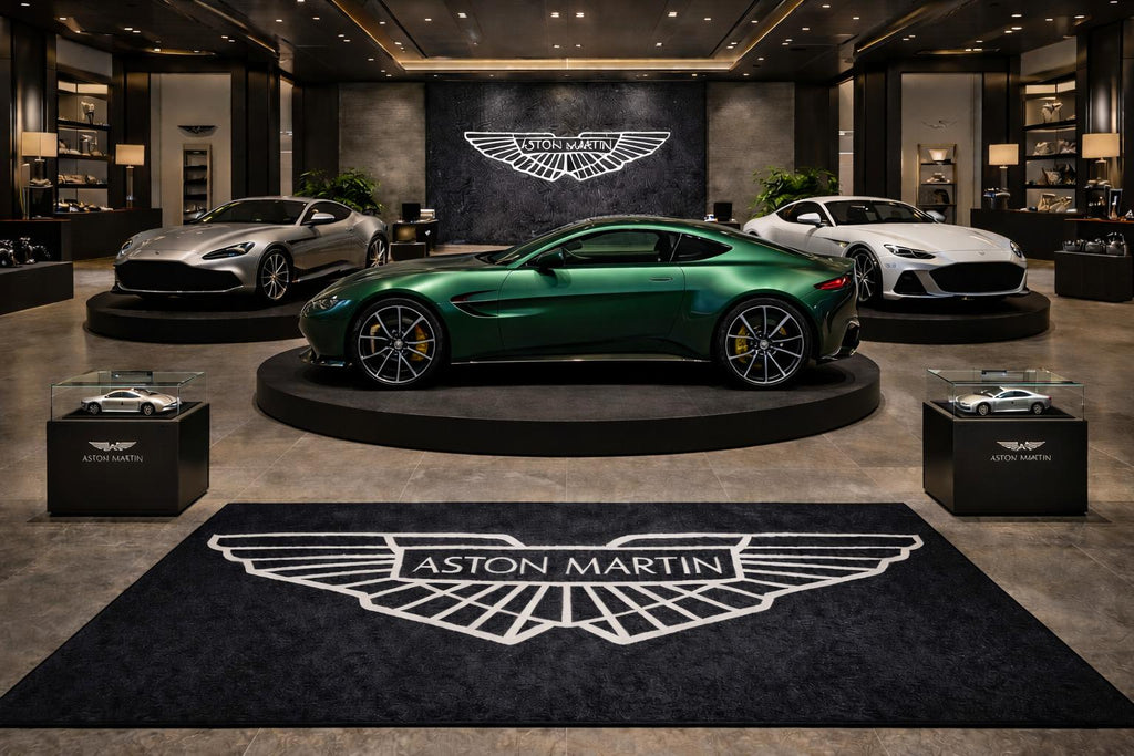 Aston Martin Garage Floor Mat 5x7 FT (60x87 Inches) Showroom Rug