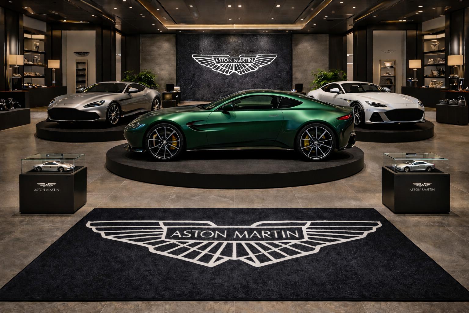 Aston Martin Garage Floor Mat 5x7 FT (60x87 Inches) Showroom Rug