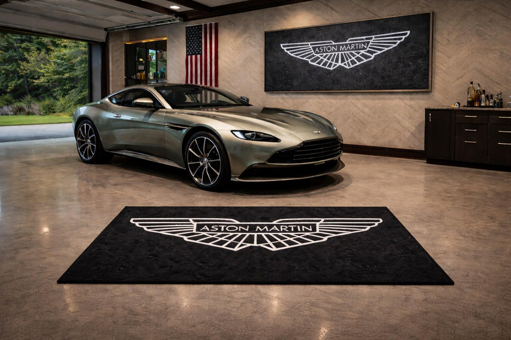 Aston Martin Garage Floor Mat 5x7 FT (60x87 Inches) Showroom Rug