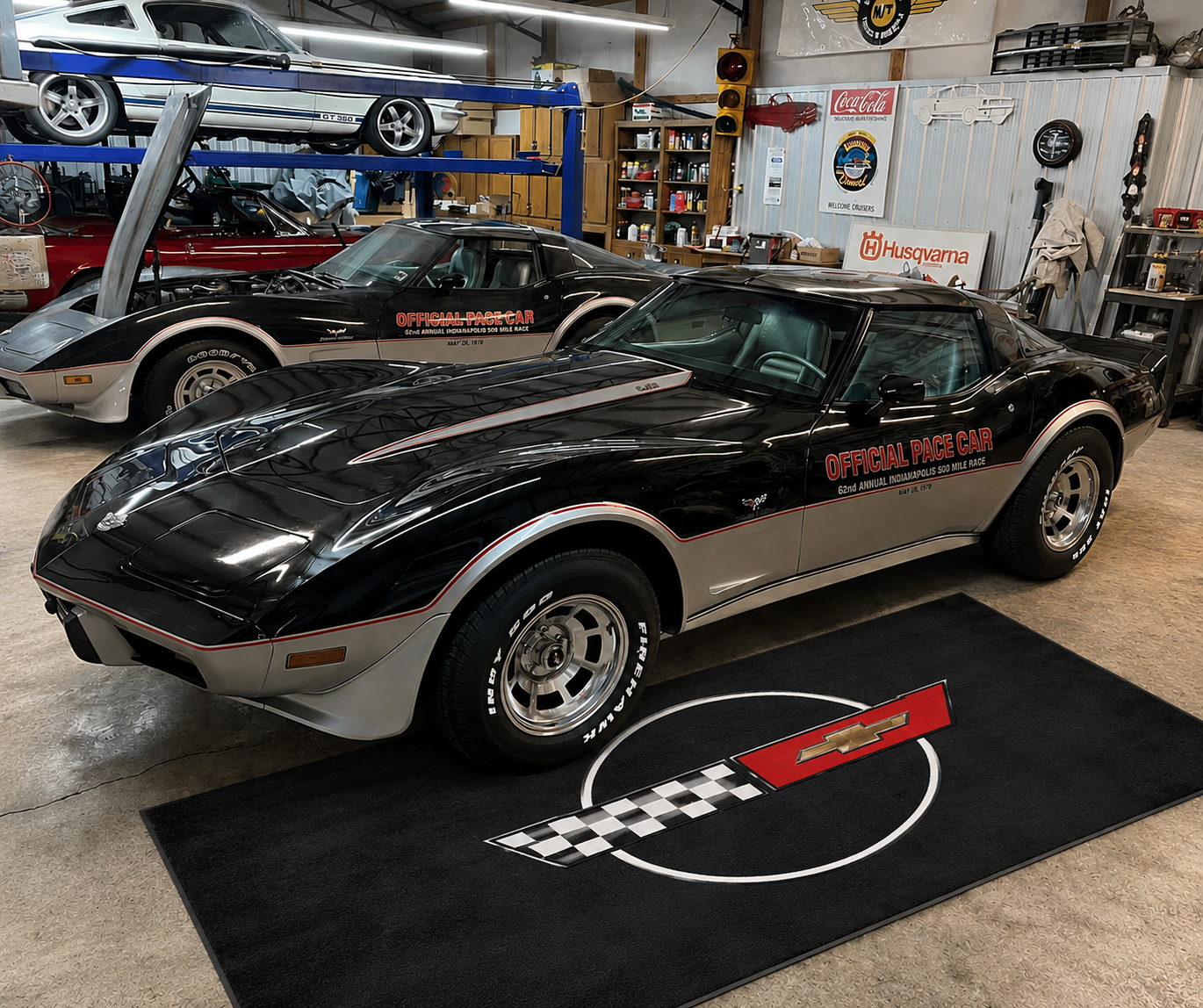 Corvette C4 Garage Floor Mat 5x7 FT (60x87 Inches) Showroom Rug