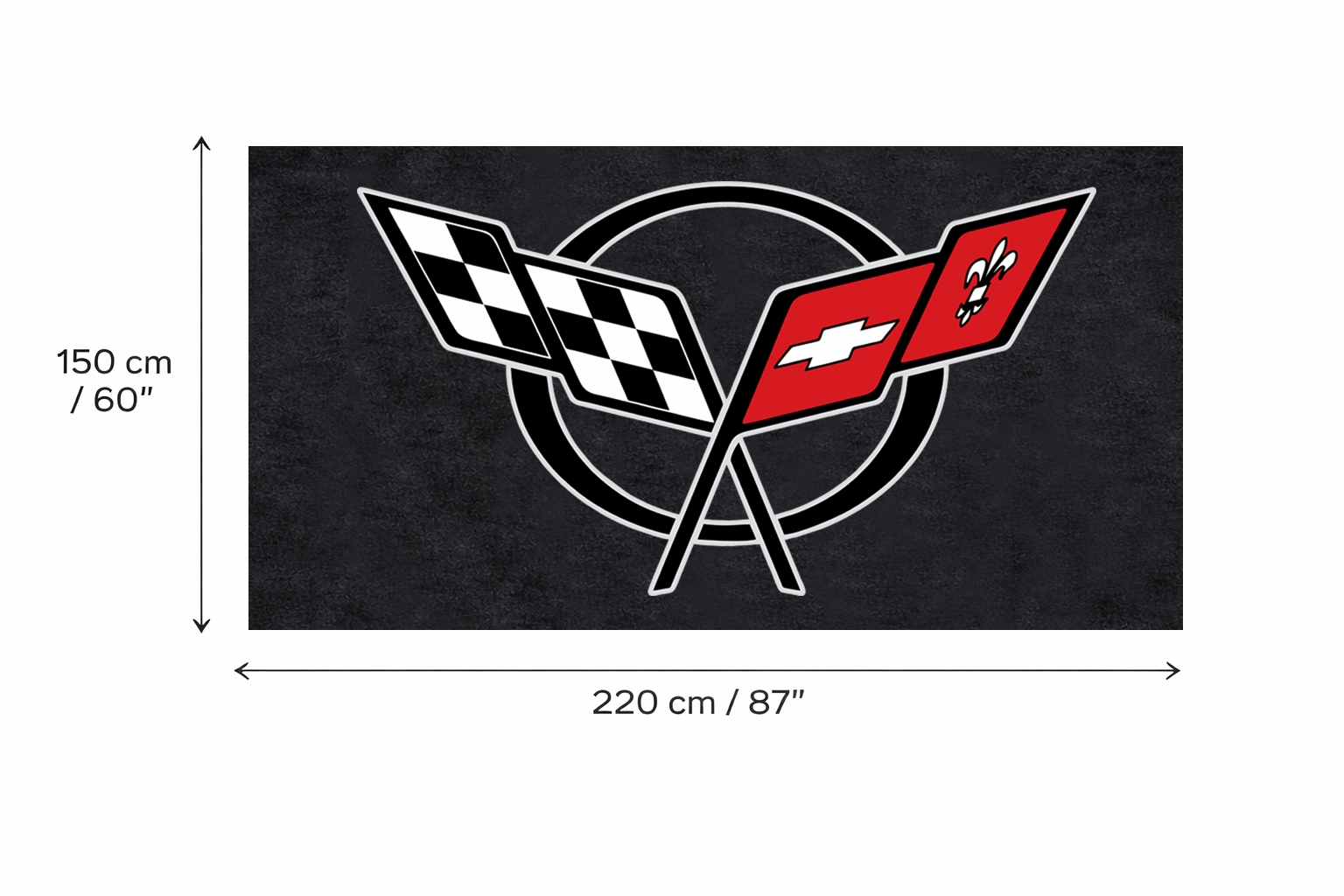 Corvette C5 Garage Floor Mat 5x7 FT (60x87 Inches) Showroom Rug