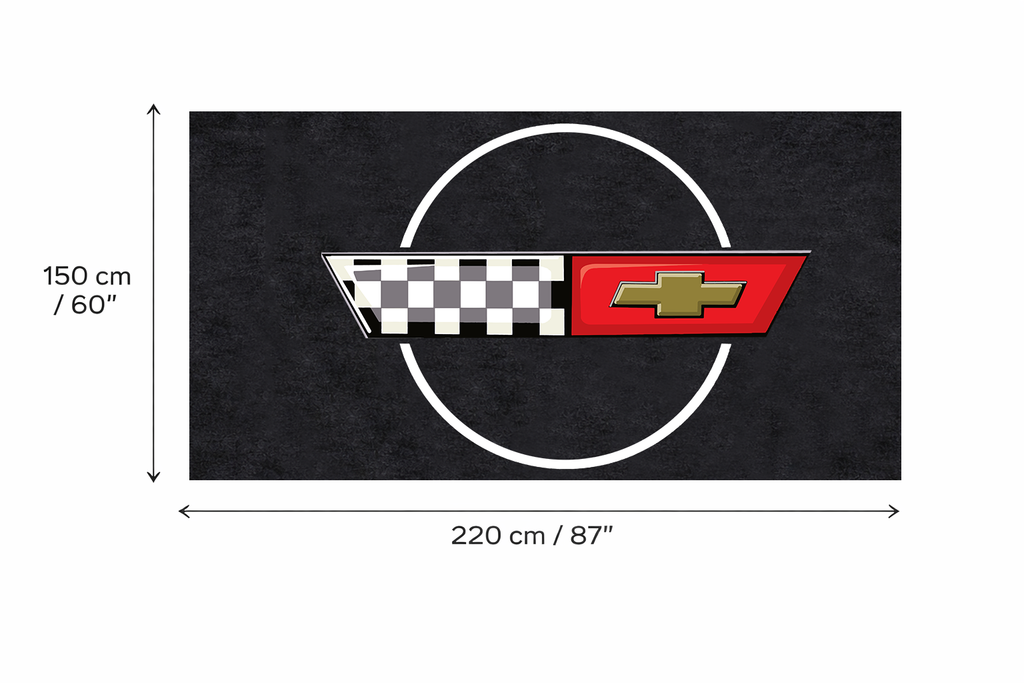Corvette C4 Garage Floor Mat 5x7 FT (60x87 Inches) Showroom Rug