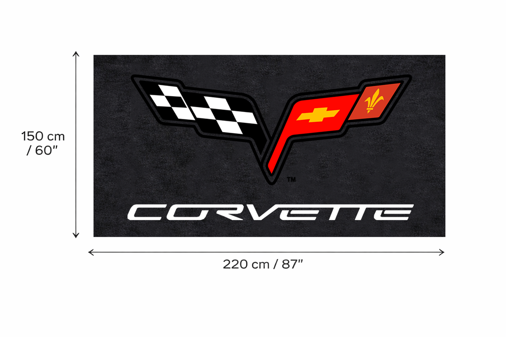 Corvette C6 Garage Floor Mat 5x7 FT (60x87 Inches) Showroom Rug