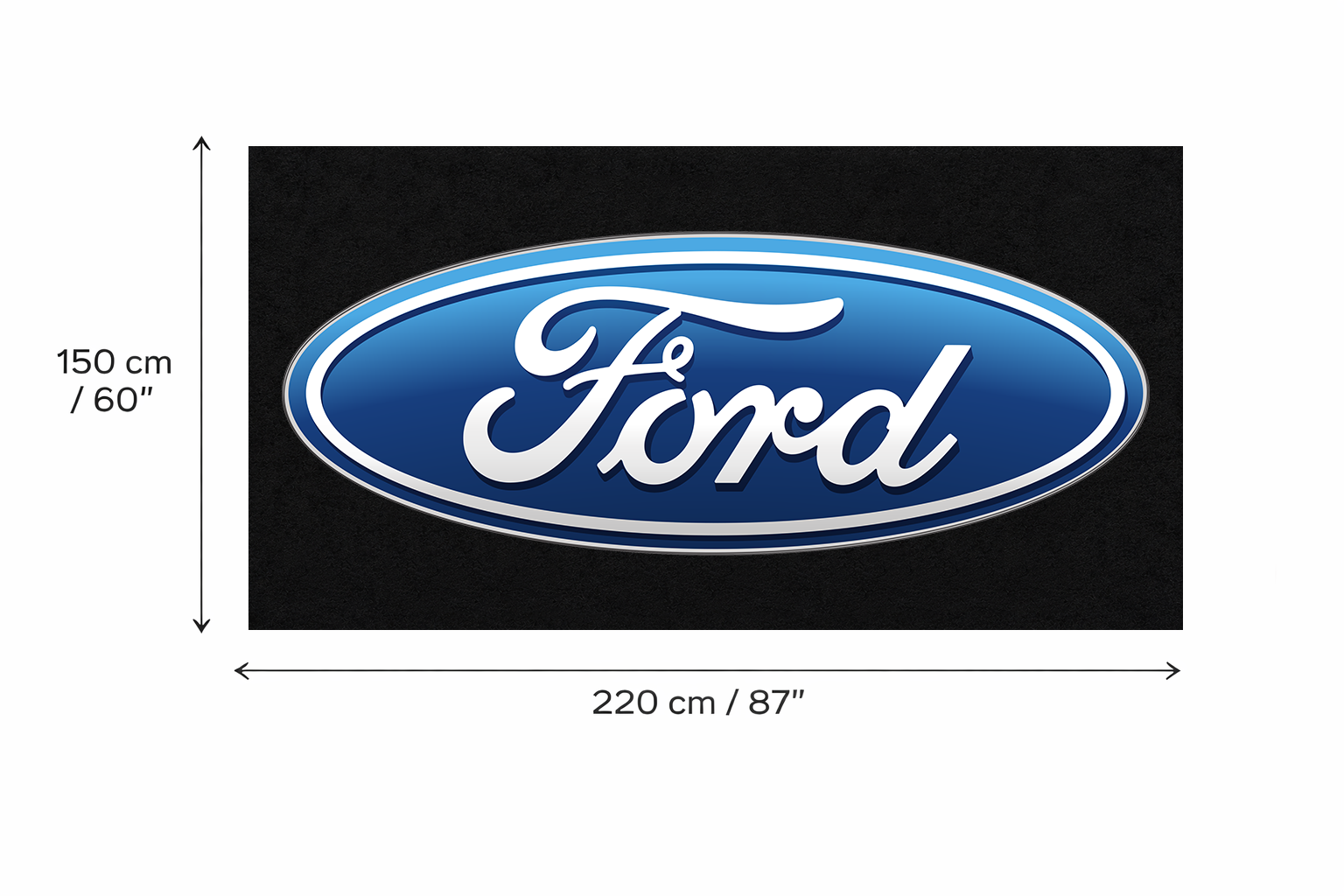 Ford Garage Floor Mat 5x7 FT (60x87 Inches) Showroom Rug