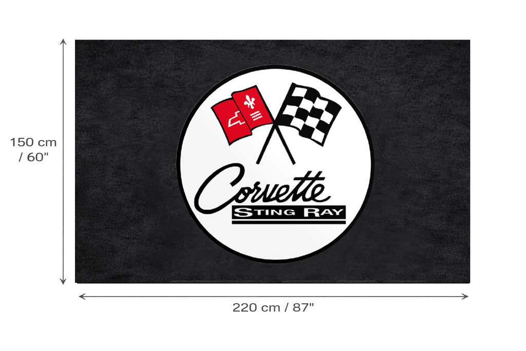 Corvette C2 Garage Floor Mat 5x7 FT (60x87 Inches) Showroom Rug