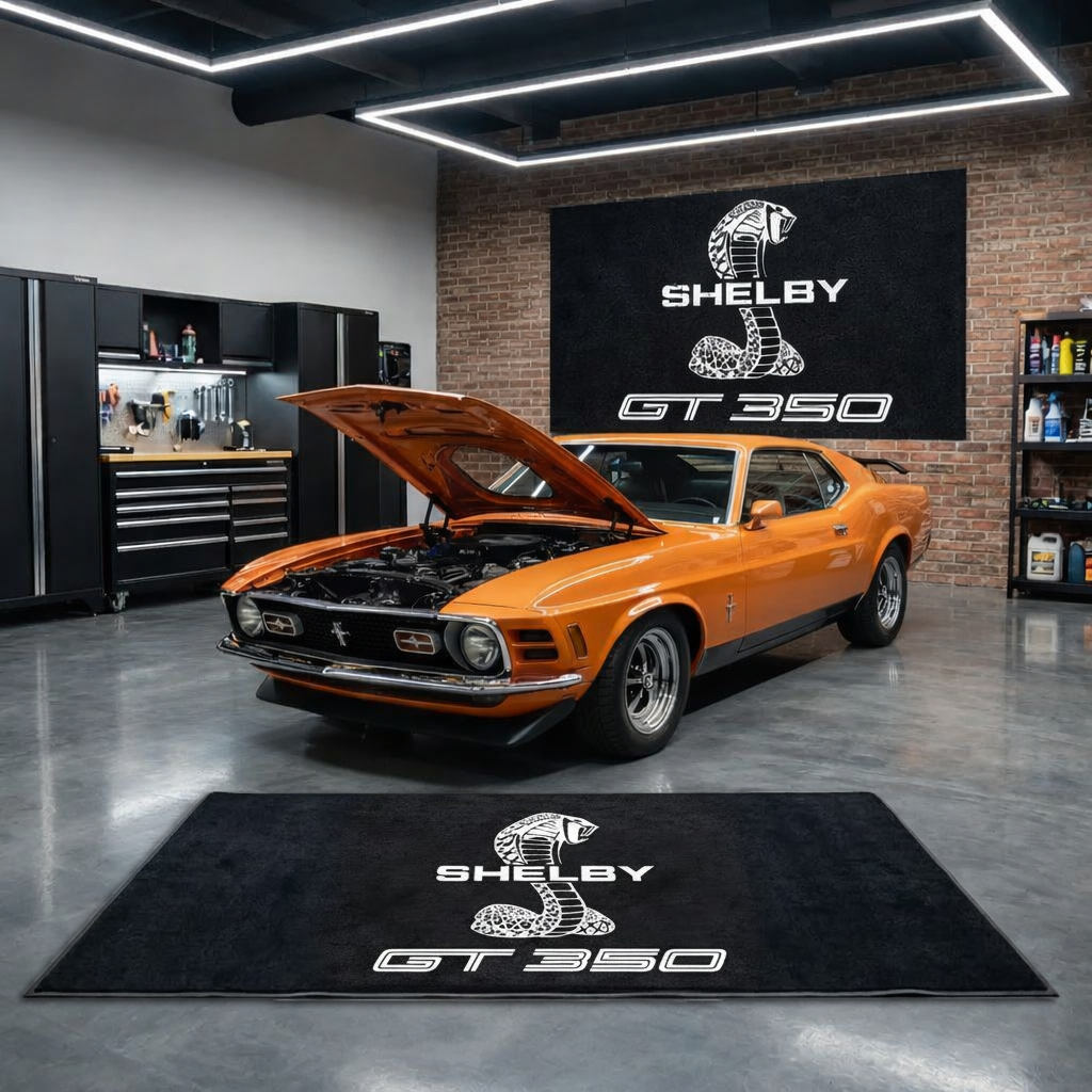 Shelby GT350 Garage Floor Mat 5x7 FT (60x87 Inches) Showroom Rug
