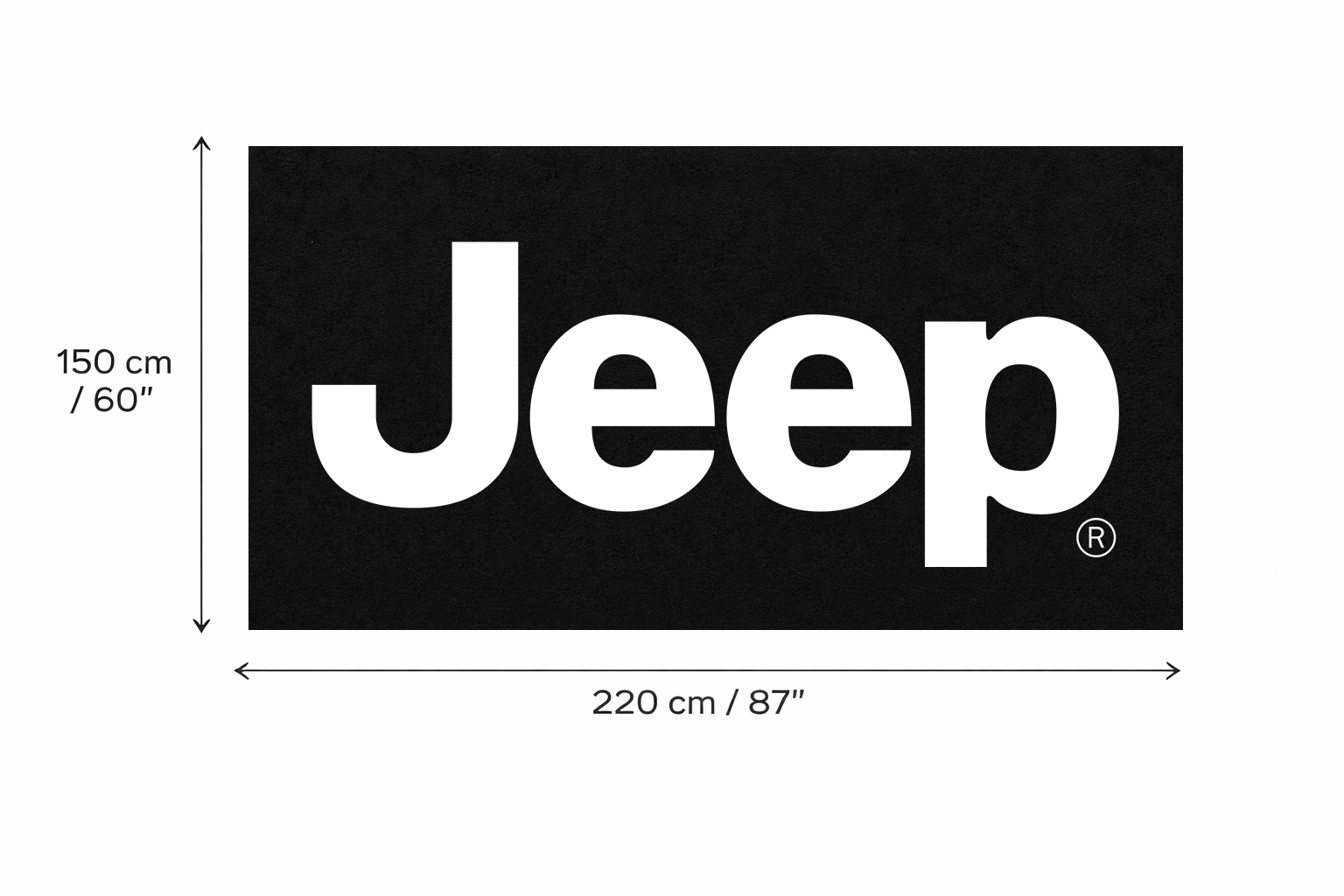 JEEP Garage Floor Mat 5x7 FT (60x87 Inches) Showroom Rug