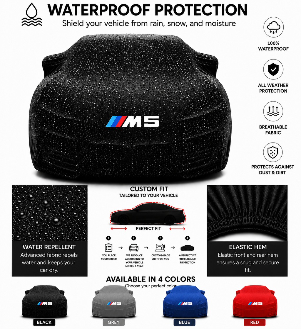 For BMW M5 Waterproof Car Cover - Custom Fit Outdoor Cover