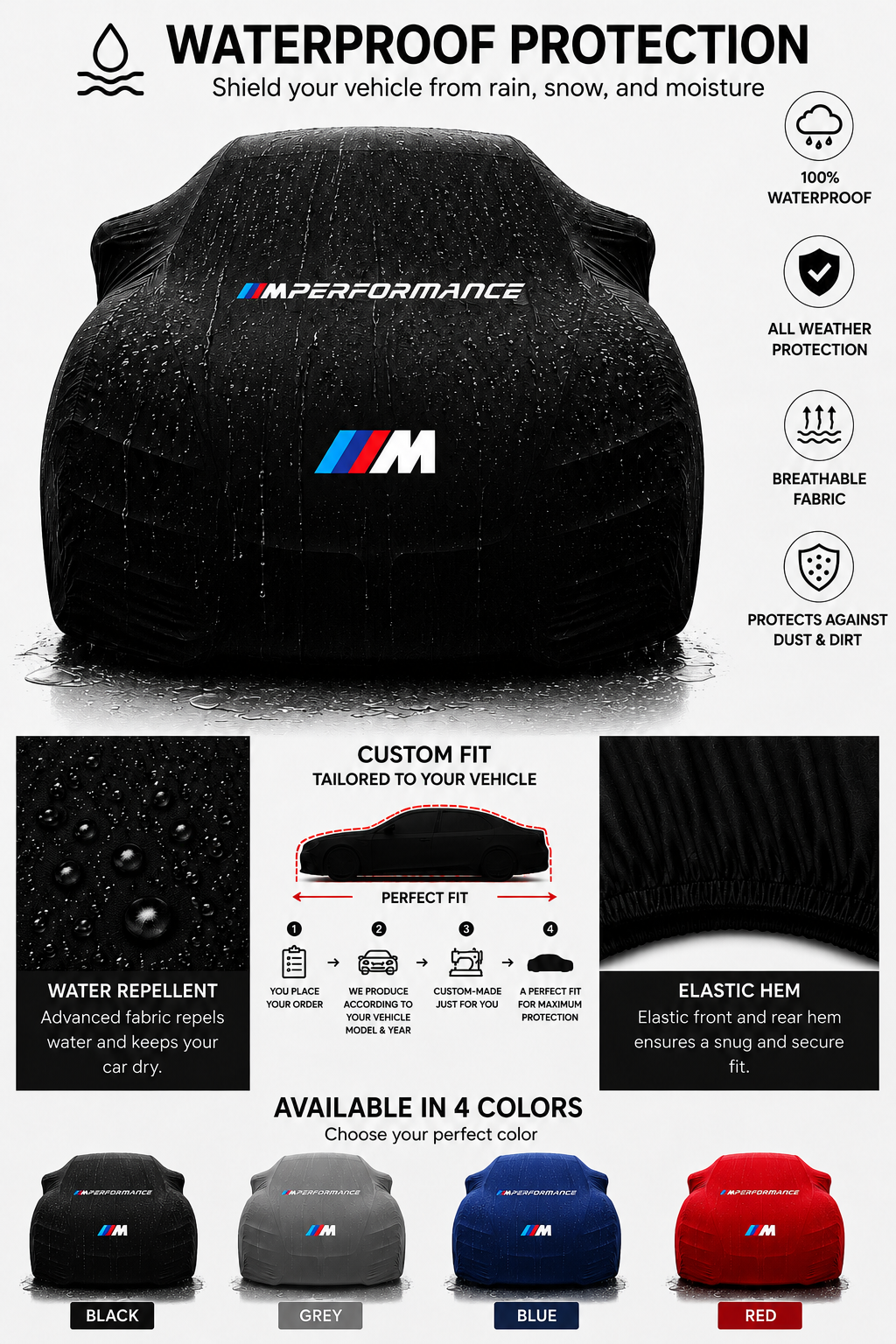 BMW M Series M Performance Outdoor Car Cover For All Model