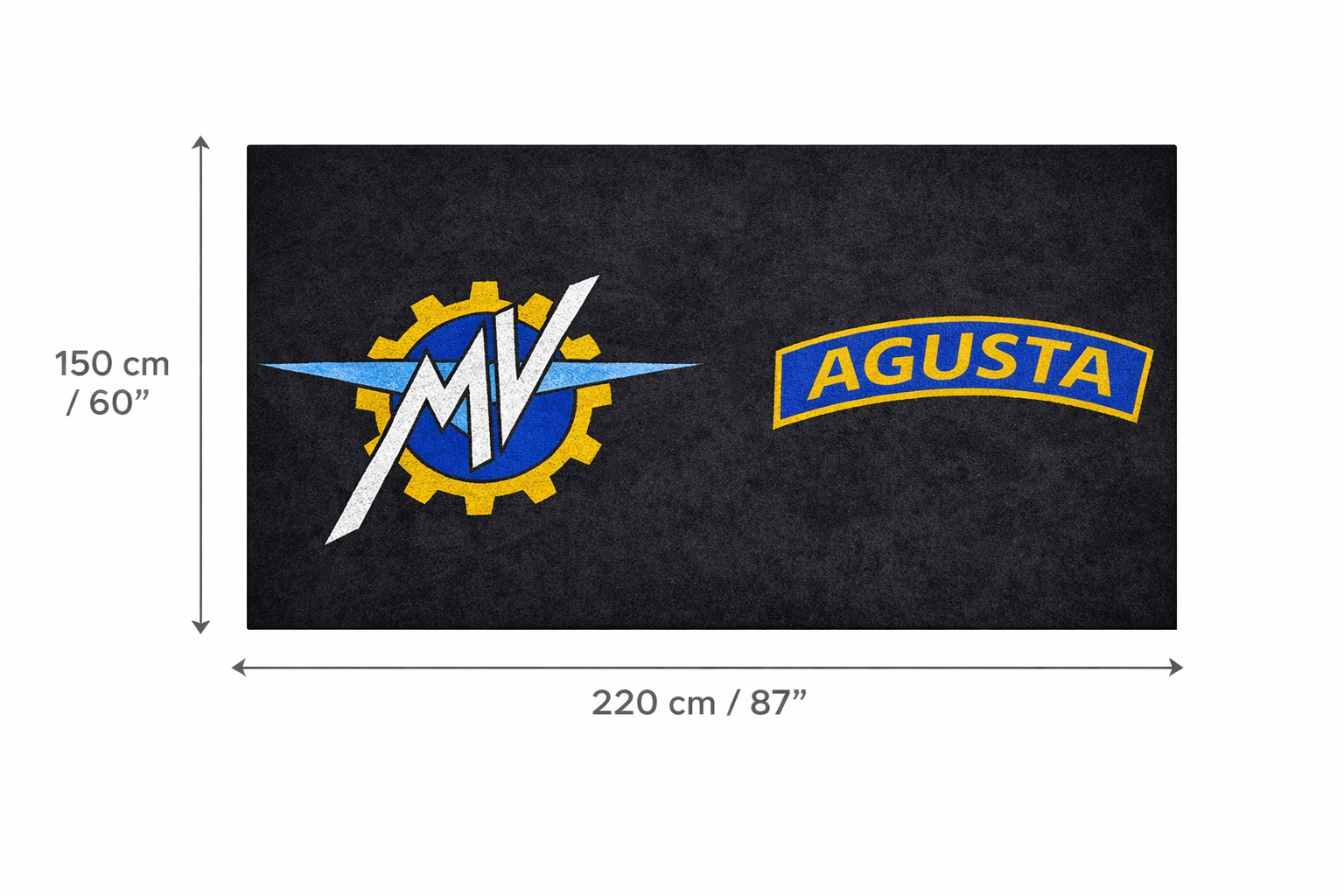 MV AGUSTA Motorcycle Garage Floor Mat 32x87 Inches Premium Showroom Rug