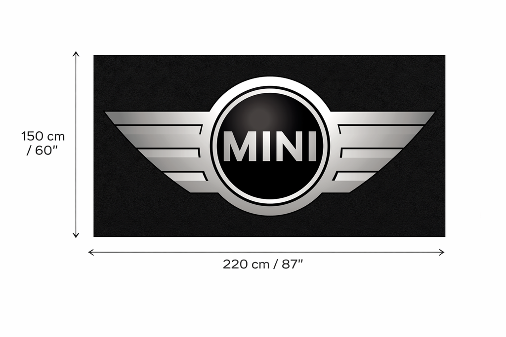 Mini Cooper Garage Floor Mat 5x7 FT (60x87 Inches) Showroom Rug