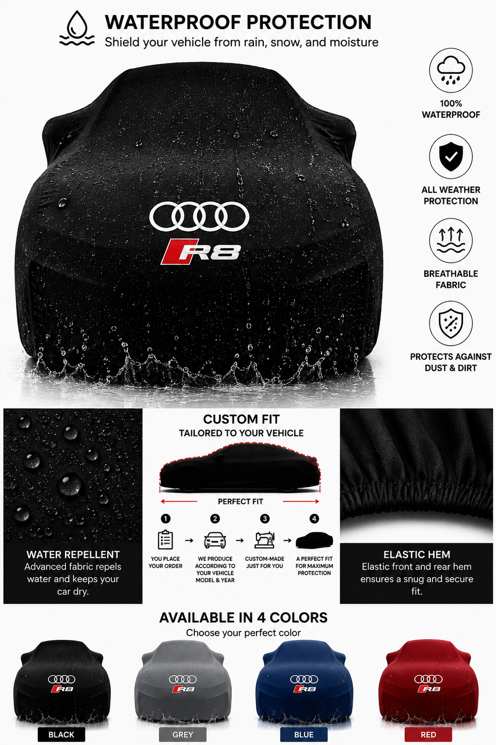 For Audi R8 Outdoor Car Cover For All Model