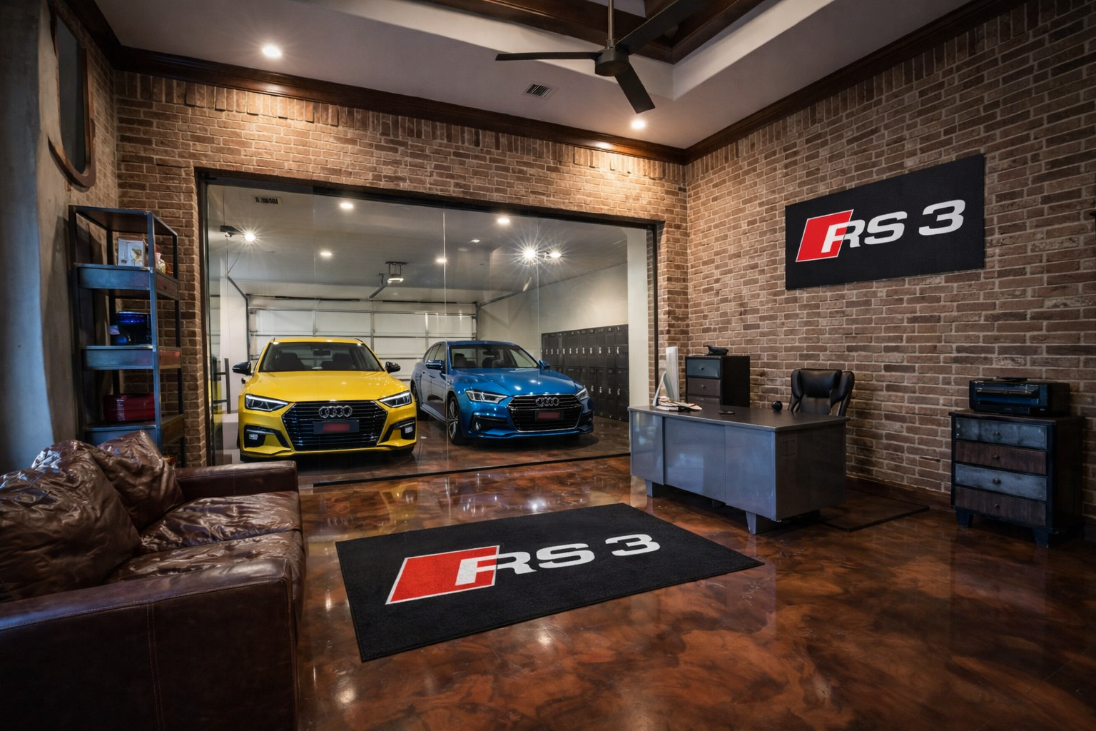 Audi RS3 Garage Floor Mat – Premium Parking Mat 60x87 Inches