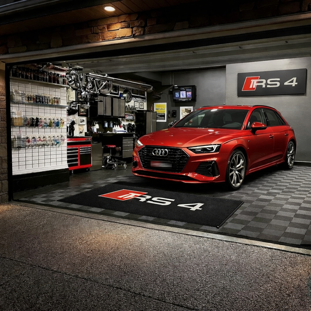 Audi RS4 Garage Floor Mat – Premium Parking Mat 60x87 Inches