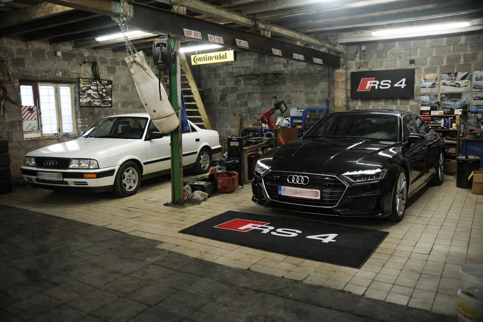 Audi RS4 Garage Floor Mat – Premium Parking Mat 60x87 Inches