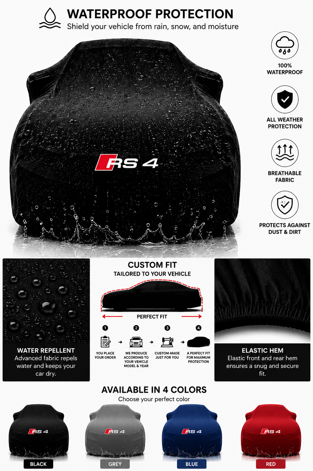 For Audi RS4 Outdoor Car Cover For All Model