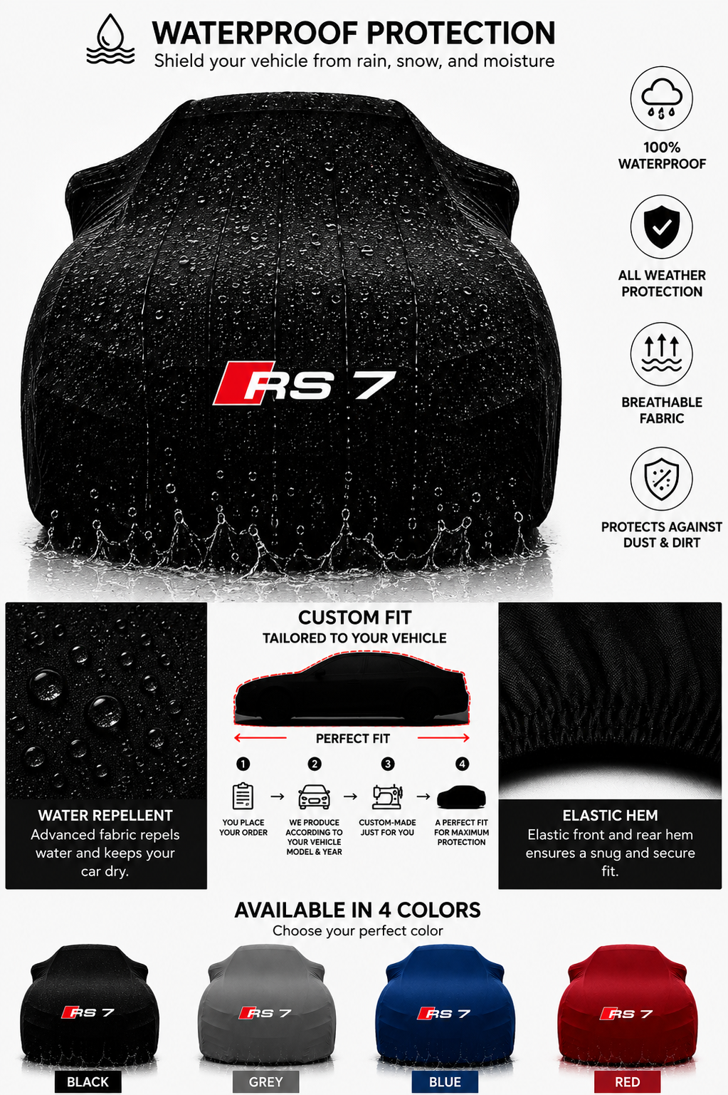 For Audi RS7 Outdoor Car Cover For All Model