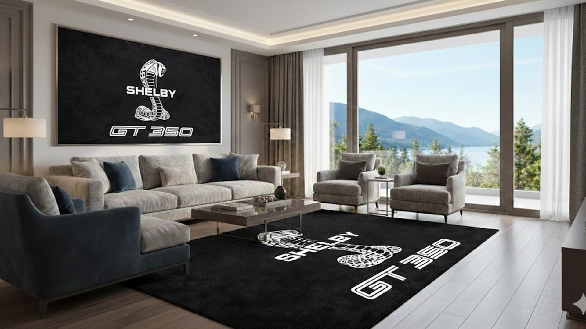 Shelby GT350 Garage Floor Mat 5x7 FT (60x87 Inches) Showroom Rug