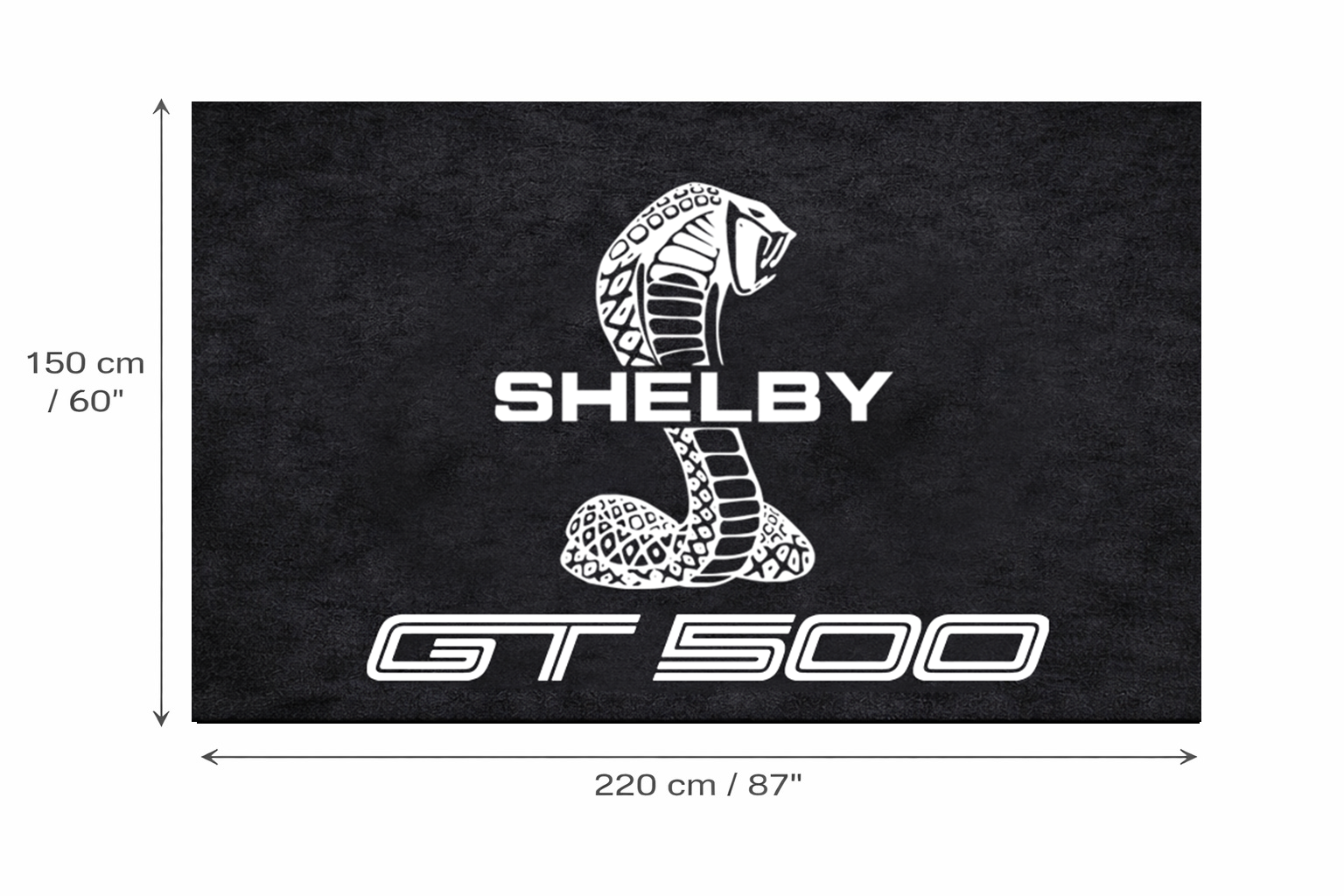 Shelby GT500 Garage Floor Mat 5x7 FT (60x87 Inches) Showroom Rug